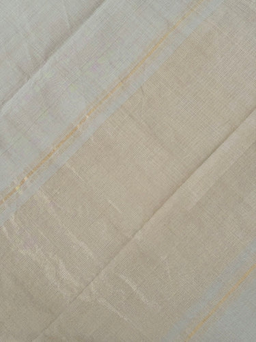 Handwoven Mangalgiri Cotton Saree | Beige | Gold Zari | Handwoven | Ships from California